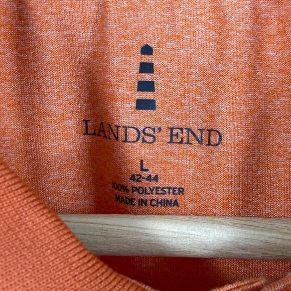 Lands' End Mens Golf Polo Short Sleeve Orange Large - Picture 4 of 5